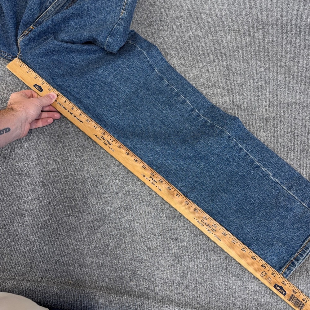 Levis 505 Jeans Men 35x32 Blue Medium Wash Stretch Denim Regular Straight NEW - Picture 5 of 12